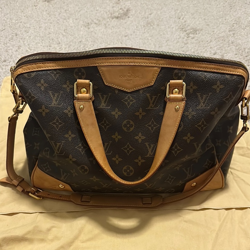 Louis Vuitton Brown Briefcase with Monogram Canvas and Vachetta Leather